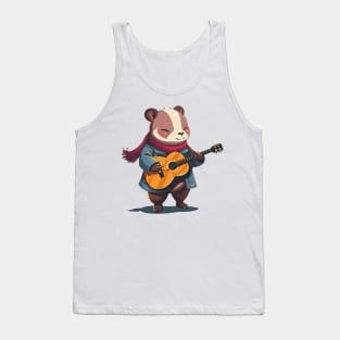 Cute bear playing guitar Tank Top